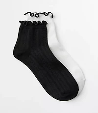 Ruffle Pointelle Ankle Socks