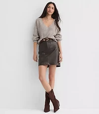 Petite Angled Ribbed V-Neck Sweater