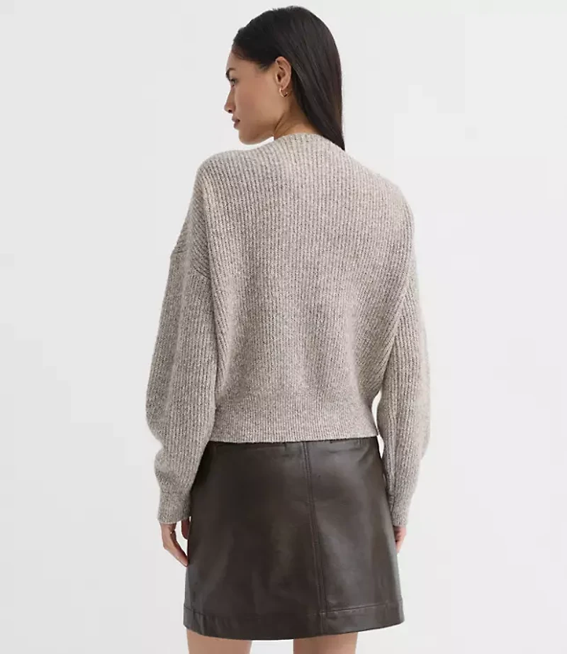 Petite Angled Ribbed V-Neck Sweater