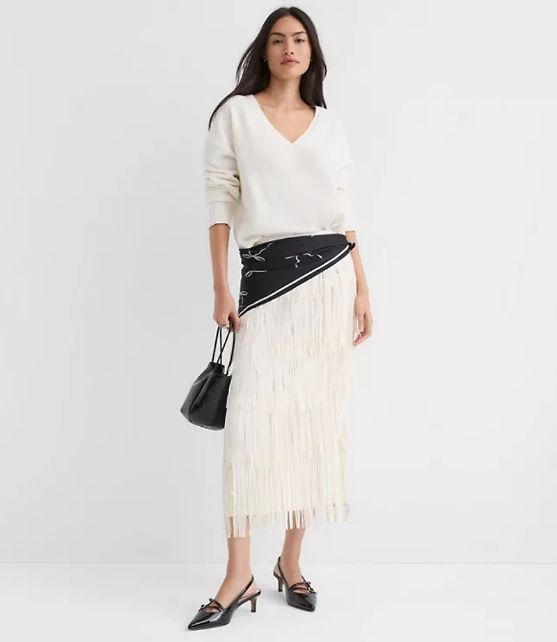 Fringe Midi Skirt