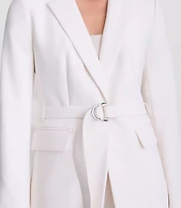 LOFT Versa Crepe Drape Belted Blazer