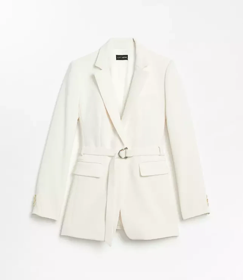 LOFT Versa Crepe Drape Belted Blazer
