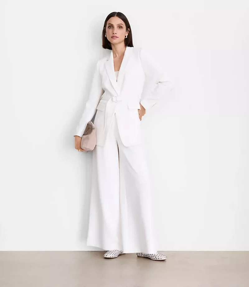 LOFT Versa Crepe Drape Belted Blazer