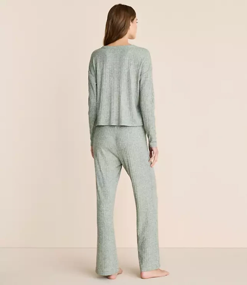 Lou & Grey Heathered Cozy Ribbed Pajama Set