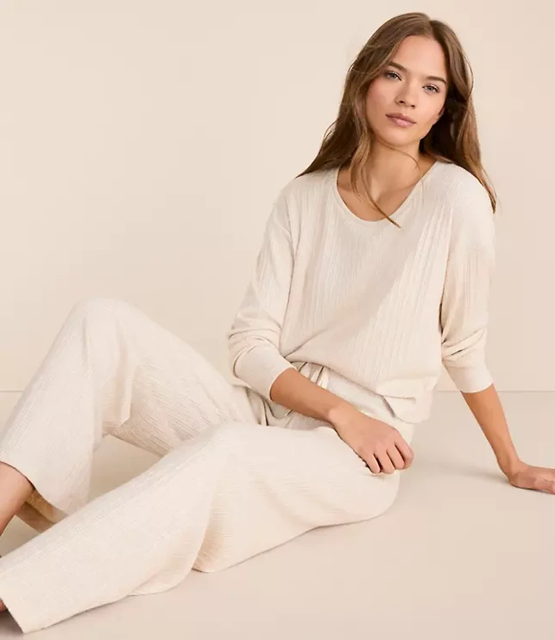 Lou & Grey Heathered Cozy Ribbed Pajama Set