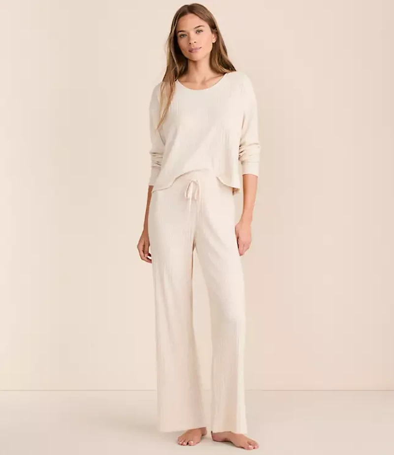 Lou & Grey Heathered Cozy Ribbed Pajama Set