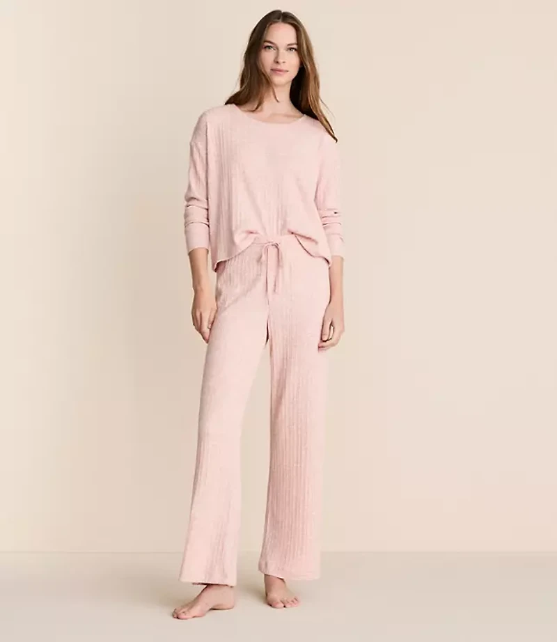 Lou & Grey Heathered Cozy Ribbed Pajama Set