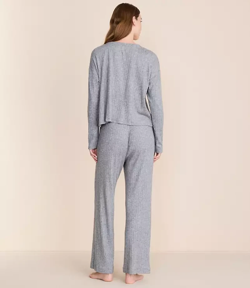 Lou & Grey Heathered Cozy Ribbed Pajama Set