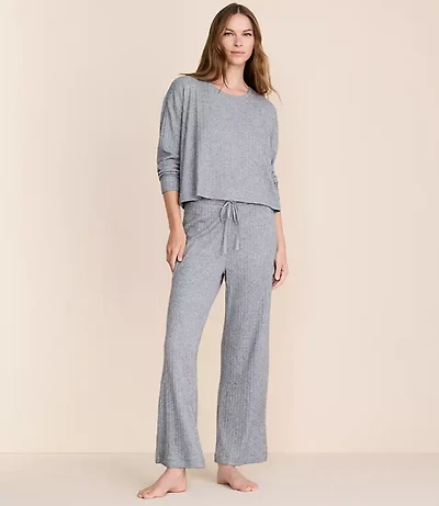 Lou & Grey Heathered Cozy Ribbed Pajama Set