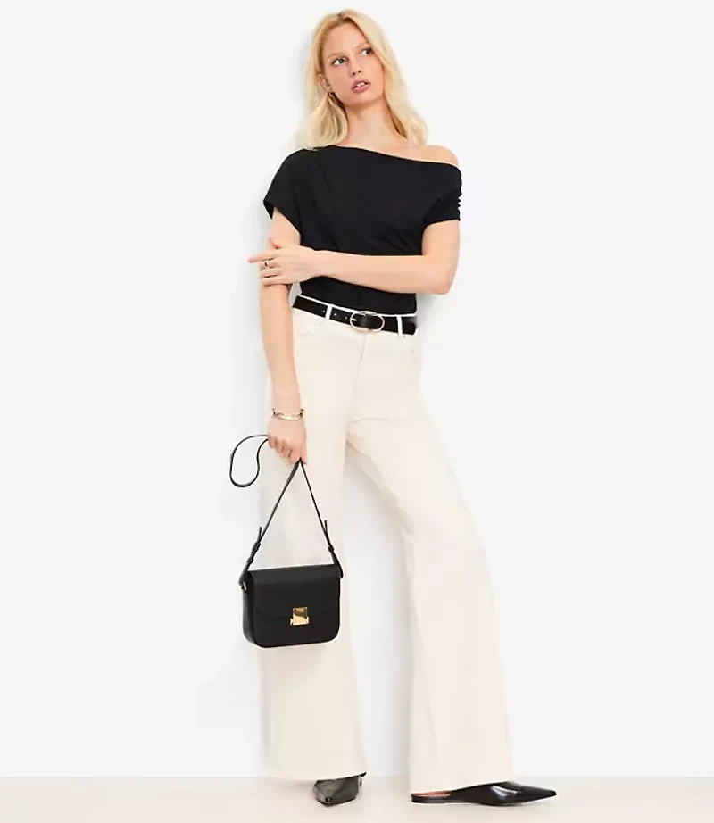 Petite Asymmetrical Ruched Top