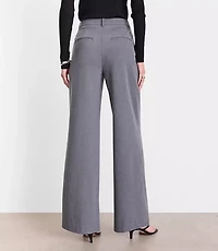 Curvy LOFT Versa Seasonless Stretch Double Pleat Wide Leg Pants Heather
