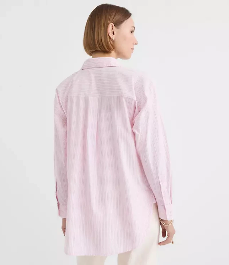 Striped Poplin Everyday Oversized Pocket Shirt