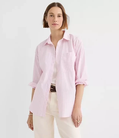 Striped Poplin Everyday Oversized Pocket Shirt