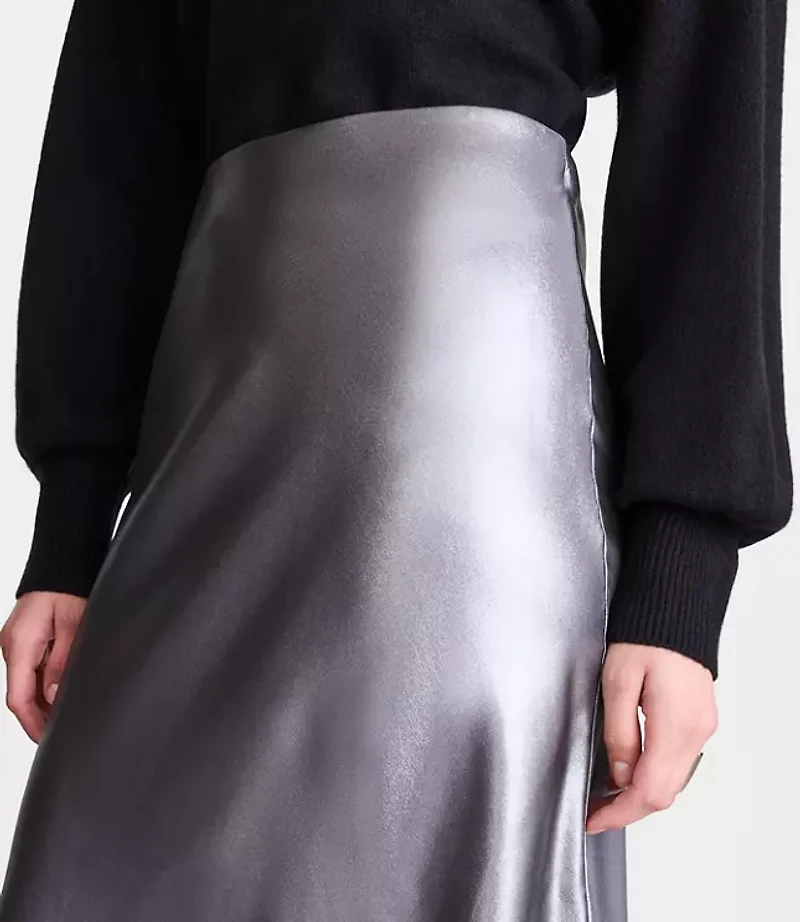 LOFT Versa Shimmer Bias Midi Skirt