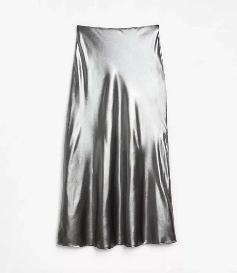 LOFT Versa Shimmer Bias Midi Skirt