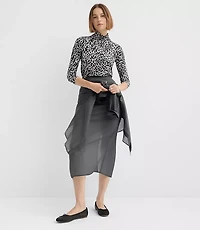 Leopard Print Jersey Turtleneck Top