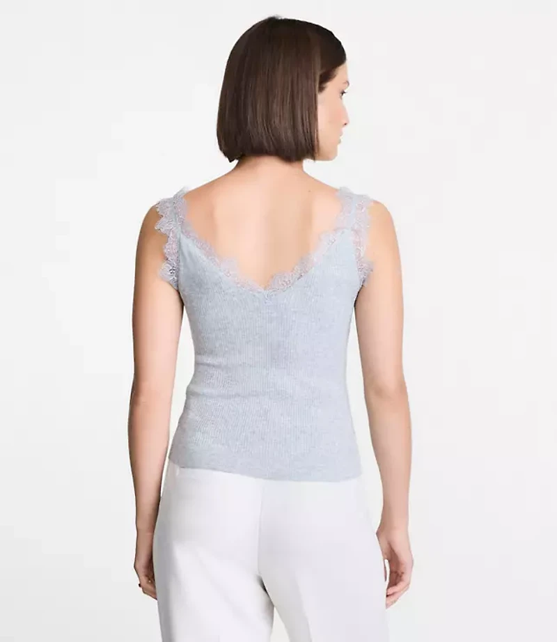 LOFT Versa Lace Trim V-Neck Tank Top