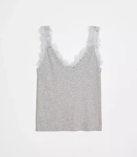 LOFT Versa Lace Trim V-Neck Tank Top