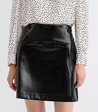 Petite Faux Leather Mini Skirt