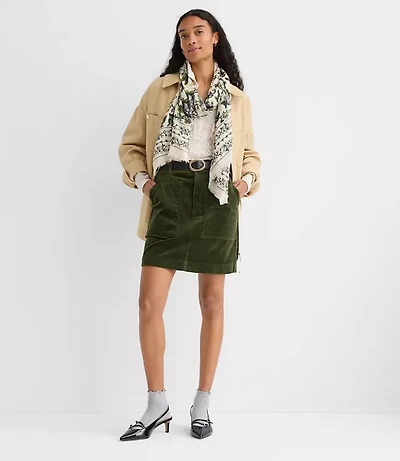 Petite Corduroy Mini Pocket Skirt