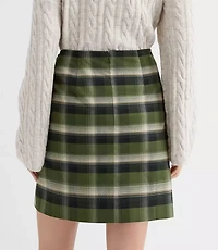 Petite Plaid Brushed Flannel Twist Mini Skirt