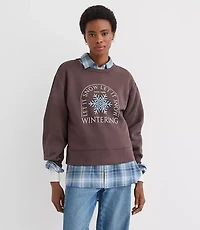 Let It Snow Terry Puff Sleeve Sweatshirt
