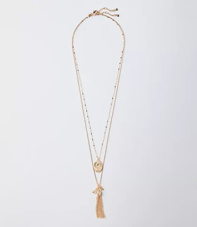 Cluster Tassel Pendant Necklace Set