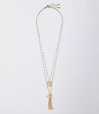 Cluster Tassel Pendant Necklace Set