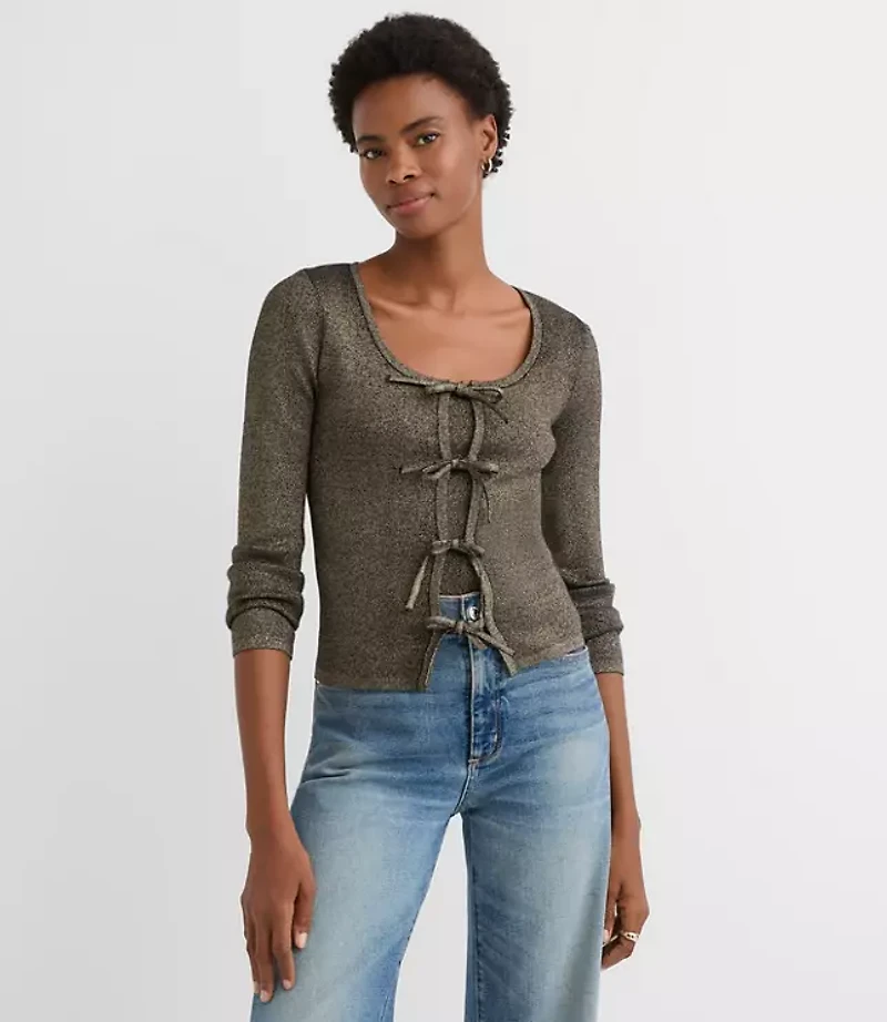 Shimmer Bow Cardigan