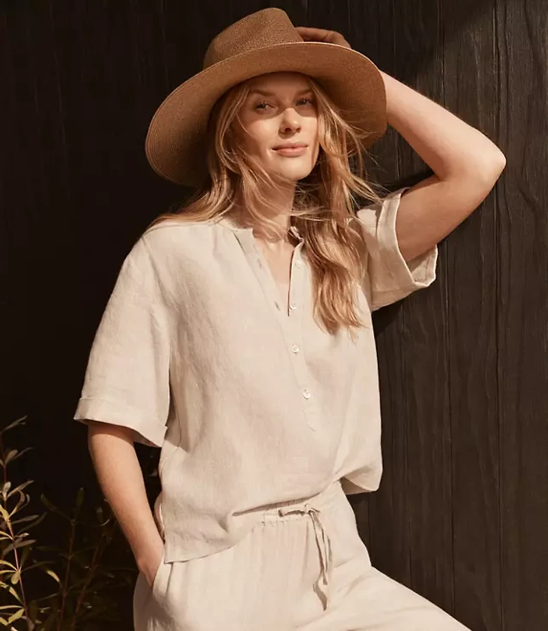 Haven Well Within Linen Cuff Sleeve Top
