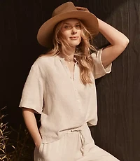 Haven Well Within Linen Cuff Sleeve Top