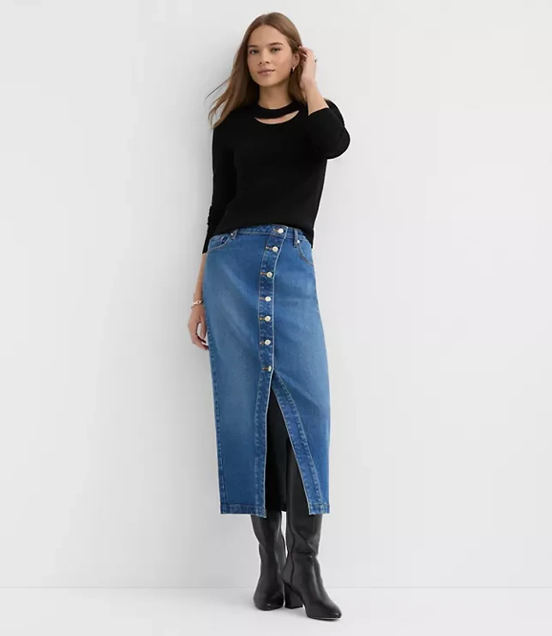 Ribbed Cutout Neck Sweater