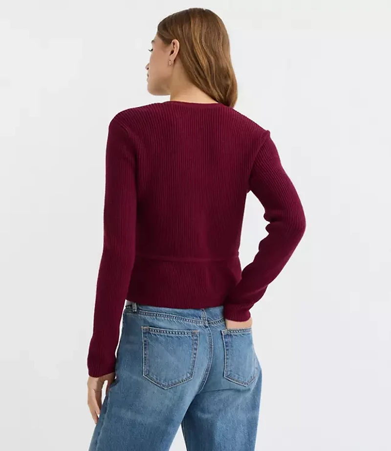 Ribbed Tie Front Cardigan