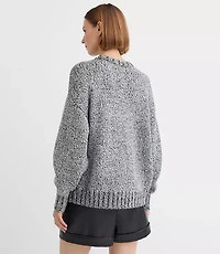 Petite Shimmer Marled Elliptical Hem Sweater