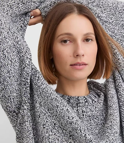 Petite Shimmer Marled Elliptical Hem Sweater