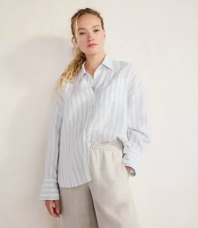 Haven Well Within Linen Striped Boxy Shirt