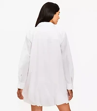 Petite Poplin Bubble Hem Mini Pocket Shirtdress
