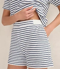 Haven Well Within Cotton Blend Textured Stripe Shorts