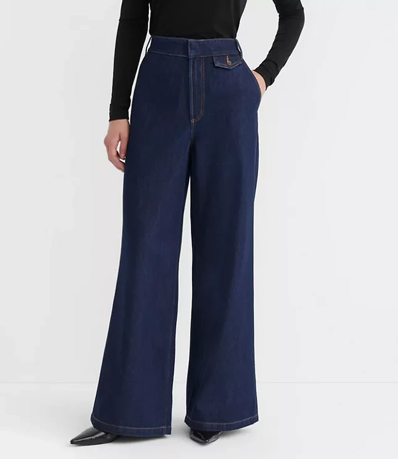 High Rise Trouser Jeans Dark Rinse