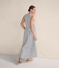 Haven Well Within Cotton Blend Textured Stripe Midi Dress