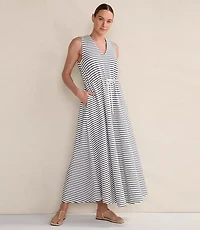 Haven Well Within Cotton Blend Textured Stripe Midi Dress