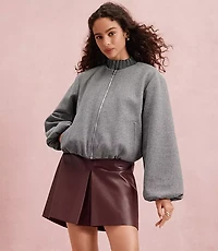 Faux Leather Pleated Mini Skirt