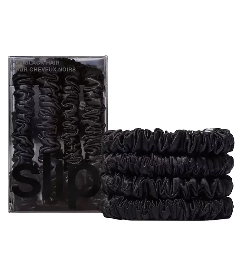 Slip Silk Black Skinny Scrunchies