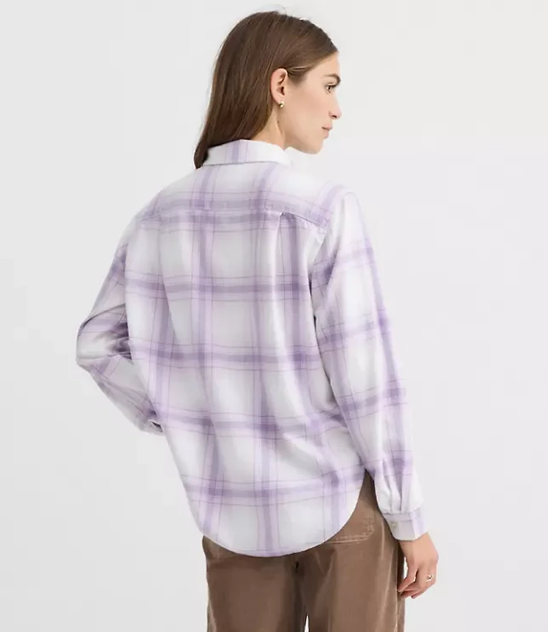 Petite Plaid Flannel Everyday Relaxed Pocket Shirt