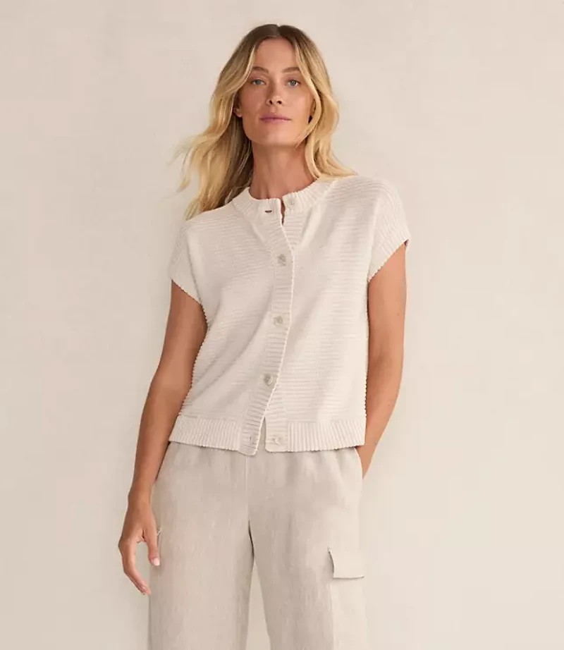 Haven Well Within Organic Cotton Linen Short Sleeve Vest