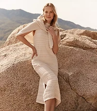 Haven Well Within Organic Cotton Open Stitch Funnel Neck Dress