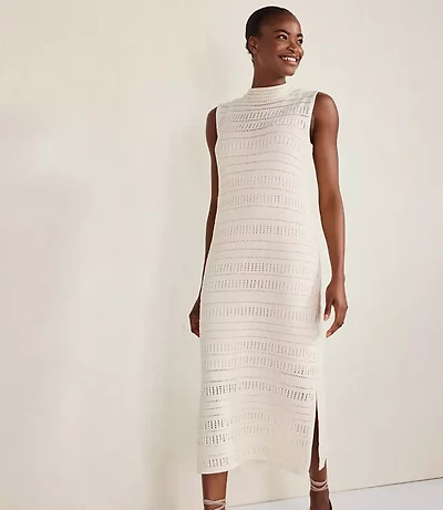 Haven Well Within Organic Cotton Open Stitch Funnel Neck Dress