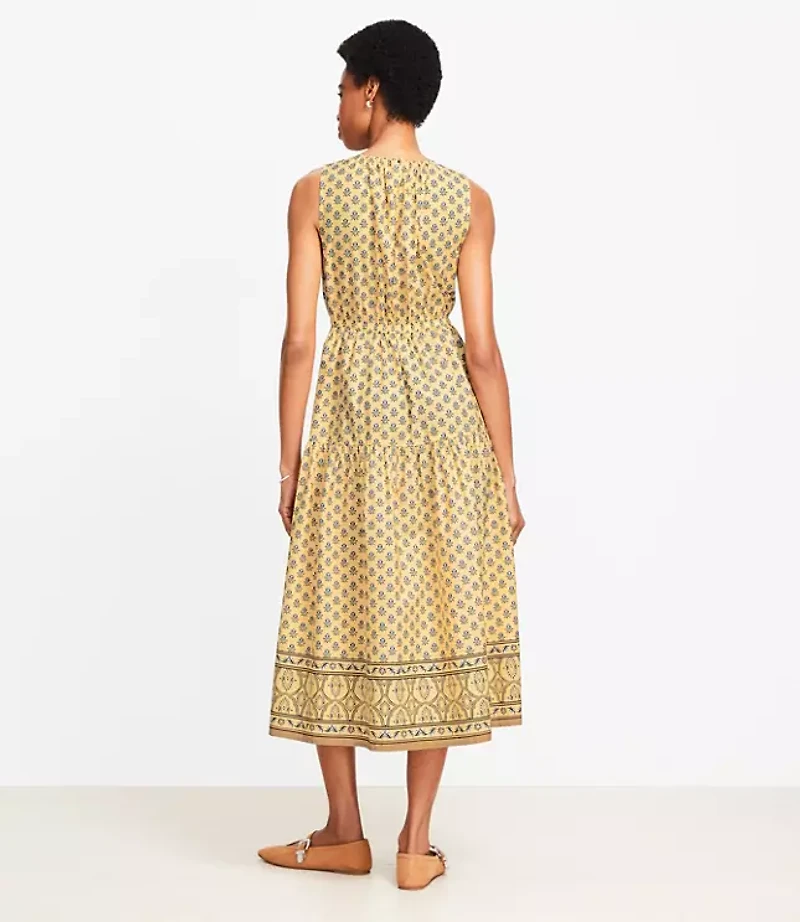 Petite Garden Poplin Tiered Midi Dress