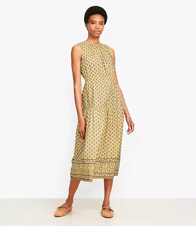 Petite Garden Poplin Tiered Midi Dress