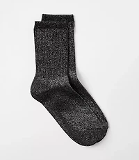 Shimmer Ribbed Crew Socks